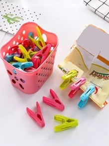 30pcs Random Color Clothespin & 1pc Storage Basket - Multicolor - View 5