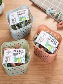 30pcs Random Color Clothespin & 1pc Storage Basket - Multicolor - View 7
