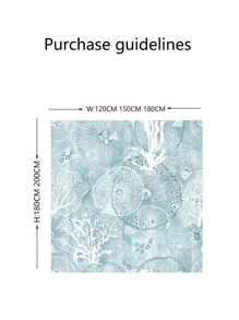 Coral Pattern Shower Curtain - Multicolor - View 4