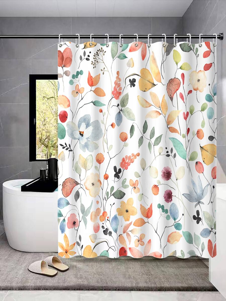 1 chiếc rèm tắm họa tiết hoa - Nhiều màu - Xem 1