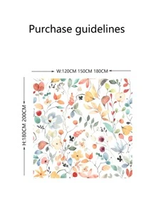 1 chiếc rèm tắm họa tiết hoa - Nhiều màu - Xem 4