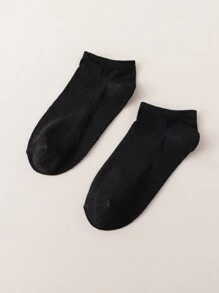 10pairs Men Solid Ankle Socks - Black - View 2