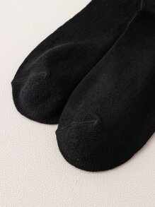 10pairs Men Solid Ankle Socks - Black - View 3