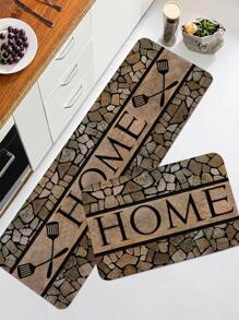 1 tấm thảm nhà bếp đồ họa bằng đá & chữ cái - Nhiều màu - Xem 4