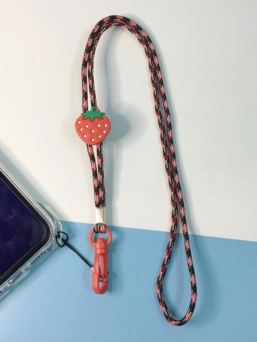 1pc Strawberry Decor Phone Lanyard - Multicolor - View 1