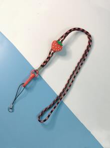 1pc Strawberry Decor Phone Lanyard - Multicolor - View 2