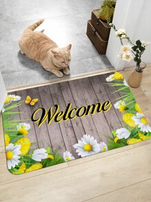 1入組花卉和字母圖案門墊 - 彩色 - 查看 4