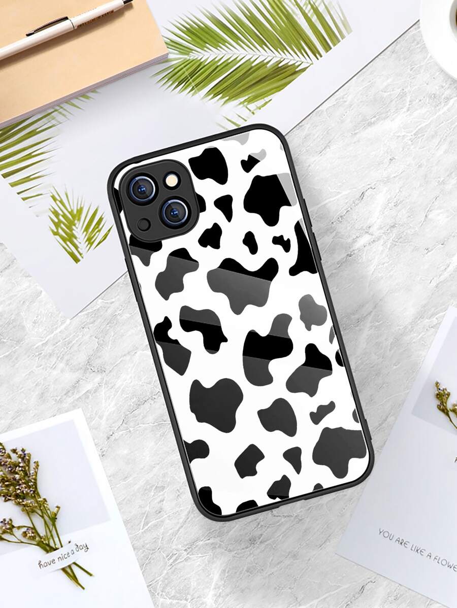 Cow Pattern Phone Case - Black and White - View 1