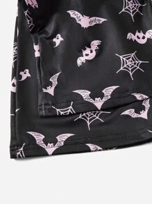 ROMWE Goth Bộ đồ ngủ Nữ Hoạt hình - màu đen - Xem 3