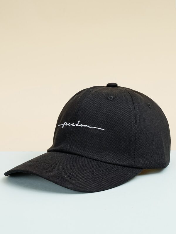 1pc Unisex Y2K Embroidery Freedom Baseball Cap, Adjustable Sun Protection Casual Cap For Spring/Autumn Travel/Beach Vacation, Men's Sun Hat (Grid Design)