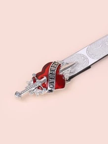 Street Retro Steampunk Heart Buckle Belt For Jeans Pants Halloween - White - View 5