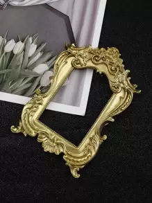 1pc Resin Decor Golden Photography Prop, Nordic Style Vintage Ornament Frame Best Gifts Birthday Graduation - Gold - View 3