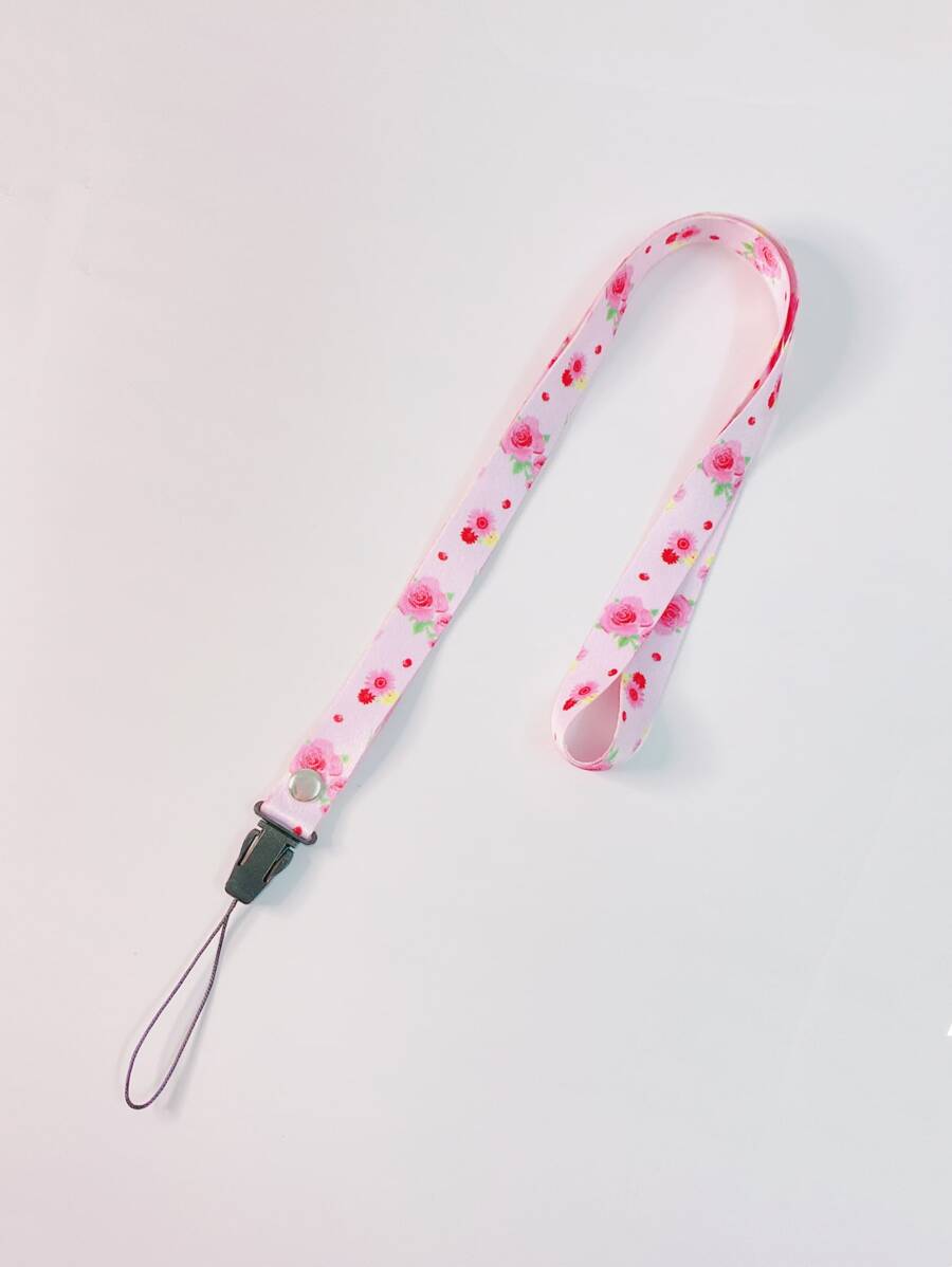 1pc Rose Print Phone Lanyard - Multicolor - View 1