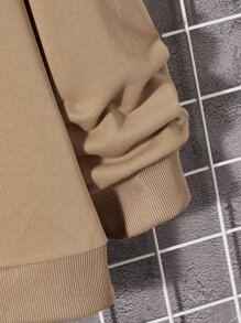 Manfinity Hombres Sudadera con estampado de letra - Camel - Ver 3