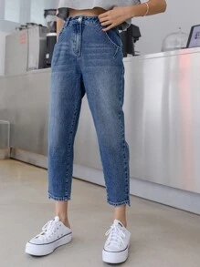 DAZY High Rise Crop Mom Jeans