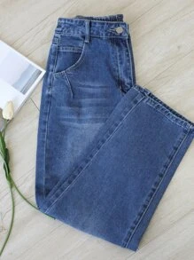 DAZY High Rise Crop Mom Jeans