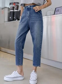 DAZY High Rise Crop Mom Jeans