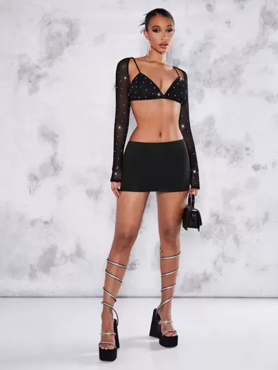 SHEIN BAE Solid Slim Fit Skort