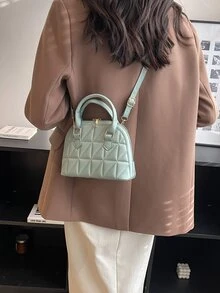 迷你衍縫貝殼包 - 綠色 - 查看 5