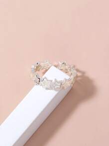 1 件万圣节夜光星形女士指环（需要充电才能发光，不充电则不发光） - 銀色 - 查看 4