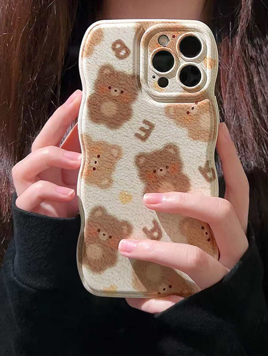 卡通熊圖案手機殼 - 彩色 - 查看 1