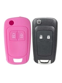 1 pièce Protecteur de clé de voiture en silicone rose, anti-chute, convient pour Opel Astra J, Corsa D, Zafira C, Mokka, Insignia A, Cascada, Karl, Adam