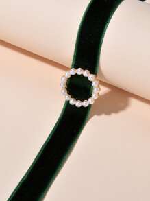 水鑽裝飾頸鏈 - 綠色 - 查看 4