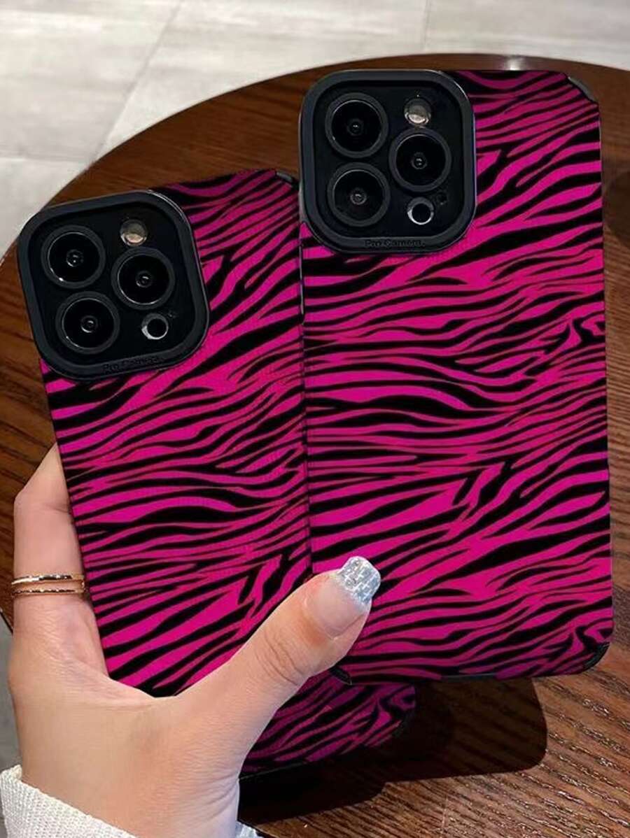 Ốp điện thoại họa tiết sọc ngựa vằn Y2K - Nhiều màu - Xem 1