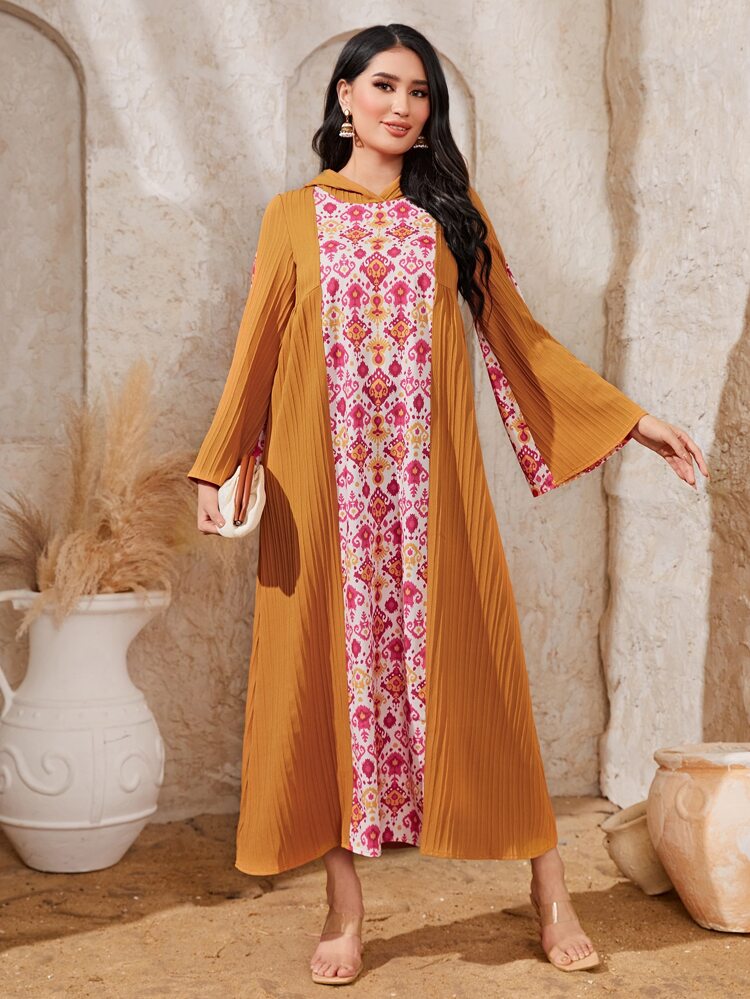 Floral Print Flounce Sleeve Dress