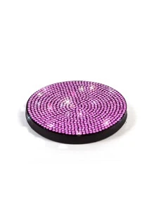 1pc Rhinestone Decor Car Coaster - Pink - View 2