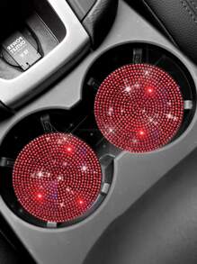 1 pieza Posavasos de coche con diseño de diamante de imitación