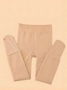 Quần tất giữ ấm lót lông cừu màu trơn EVERSWE dành cho bé gái, thích hợp làm vớ khiêu vũ. - Lạc đà - Xem 7