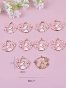 10pcs Rabbit DIY Pendant