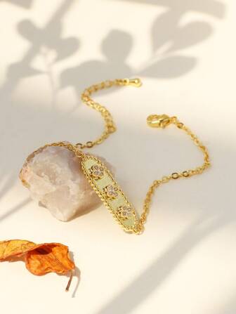 Charm-In قطعة واحدة بديكور حجر الراين سوار نحاس مجوهراترمضان