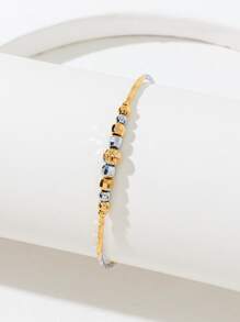 1入組鈴鐺和珠子裝飾手鐲銅首飾類 - 彩色 - 查看 1