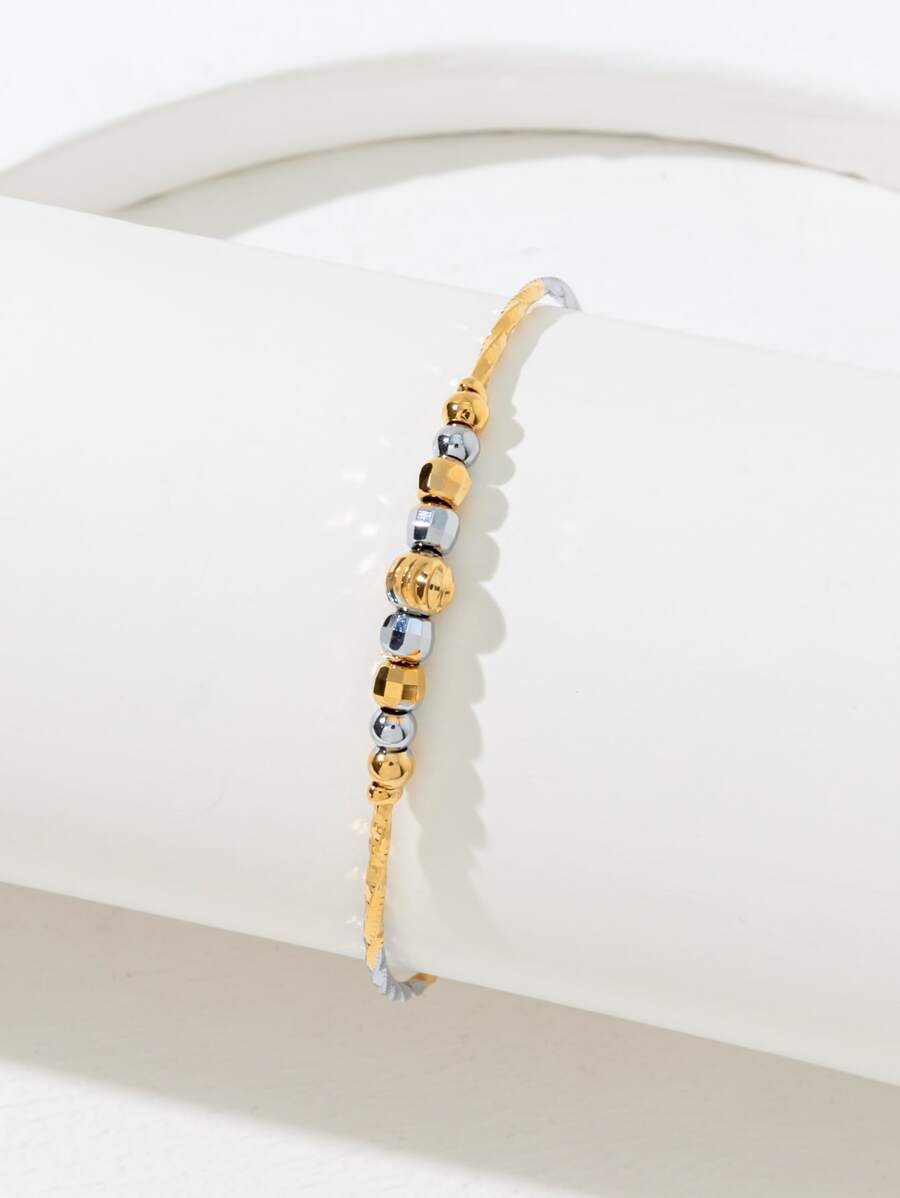 1入組鈴鐺和珠子裝飾手鐲銅首飾類 - 彩色 - 查看 1