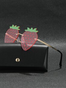 Hombres Gafas de moda fresa sin marco con Cuerda de gafas - Multicolor - Ver 1