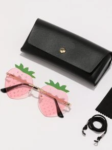 Hombres Gafas de moda fresa sin marco con Cuerda de gafas - Multicolor - Ver 2