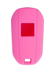 1pc Pink Silicone Car Key Cover, Compatible With Citroen Foldable 3-Button Car Key - Pink - View 3