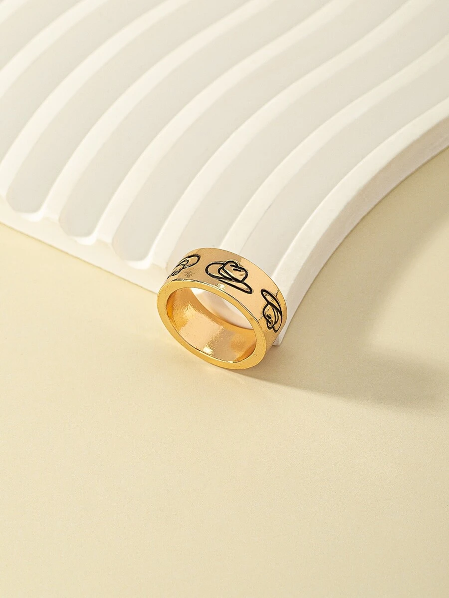 Hat Detail Ring - Yellow Gold - View 1