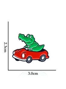Cartoon Crocodile Design Brooch - Multicolor - View 3