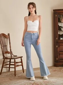 SHEIN MOD 素色褶邊吊帶上衣