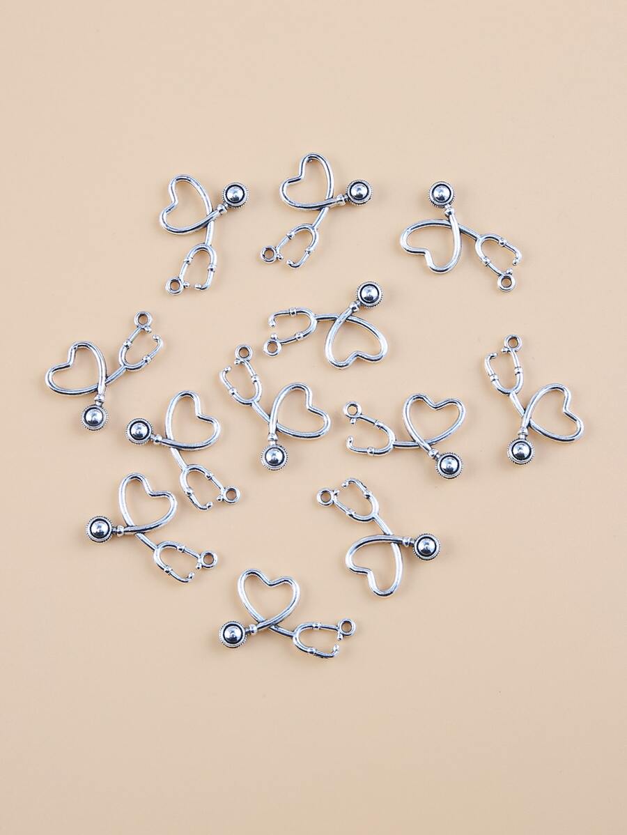 12入組聽筒DIY吊墜 - Ancient Silver - 查看 1