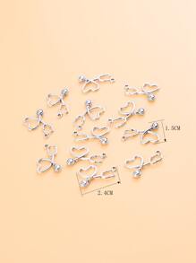 12入組聽筒DIY吊墜 - Ancient Silver - 查看 4