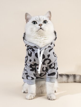 Haustier Hoodie mit Leopard Muster