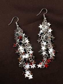 星星耳墜 - 銀色 - 查看 2