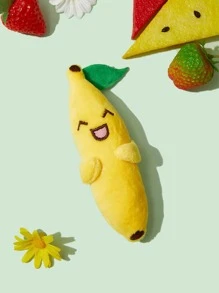 1pc Banana Design Pet Plush Toy - Yellow - View 2