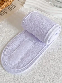 1pc Solid Color Bath Headband Bathroom Decor Summer Back To School - White - View 3