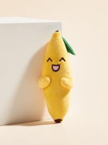1pc Banana Design Pet Plush Toy - Yellow - View 3