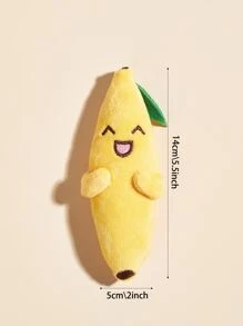 1pc Banana Design Pet Plush Toy - Yellow - View 5